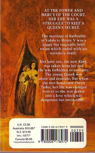 Jean Plaidy  THE QUEEN'S SECRET magnified rear book cover image