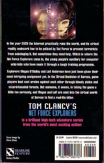 Tom Clancy  NET FORCE EXPLORERS: THE DEADLIEST GAME magnified rear book cover image