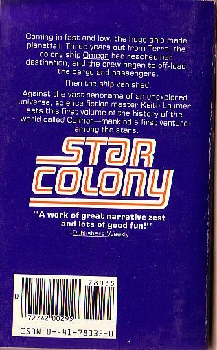 Keith Laumer  STAR COLONY magnified rear book cover image