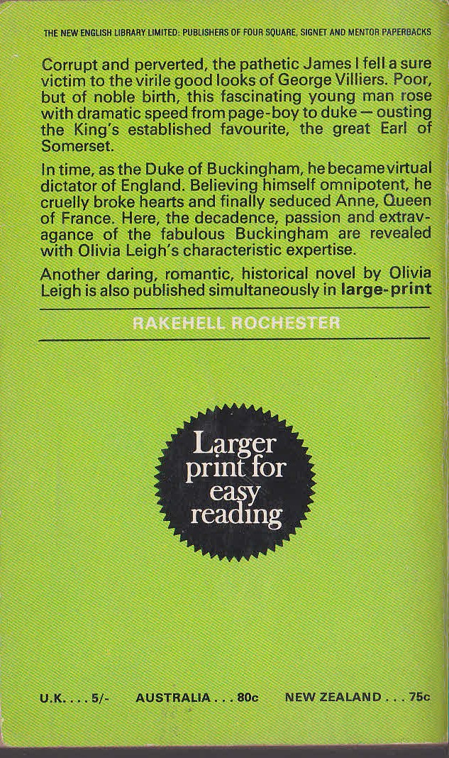 Olivia Leigh  THE FABULOUS BUCKINGHAM magnified rear book cover image