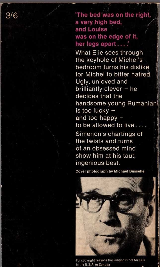 Georges Simenon  ACCOUNT UNSETTLED magnified rear book cover image
