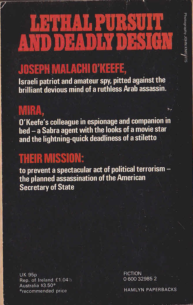 Henry Kane  THE TRIPOLI DOCUMENTS magnified rear book cover image