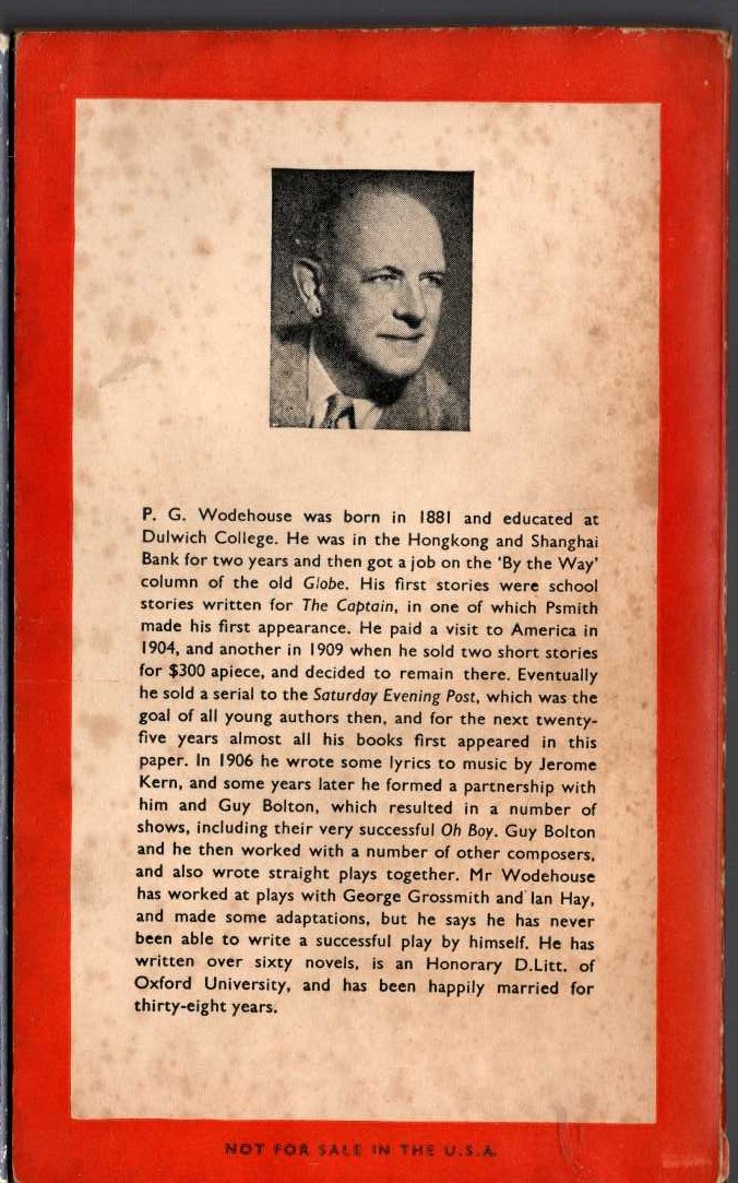 P.G. Wodehouse  LEAVE IT TO PSMITH magnified rear book cover image