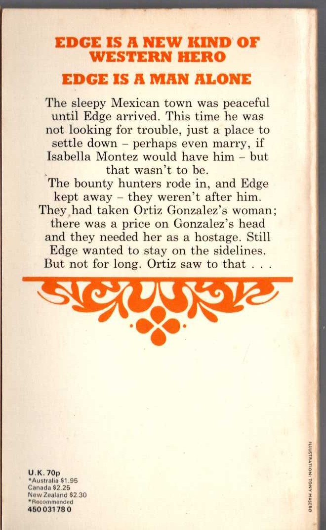 George G. Gilman  EDGE 26: SAVAGE DAWN magnified rear book cover image