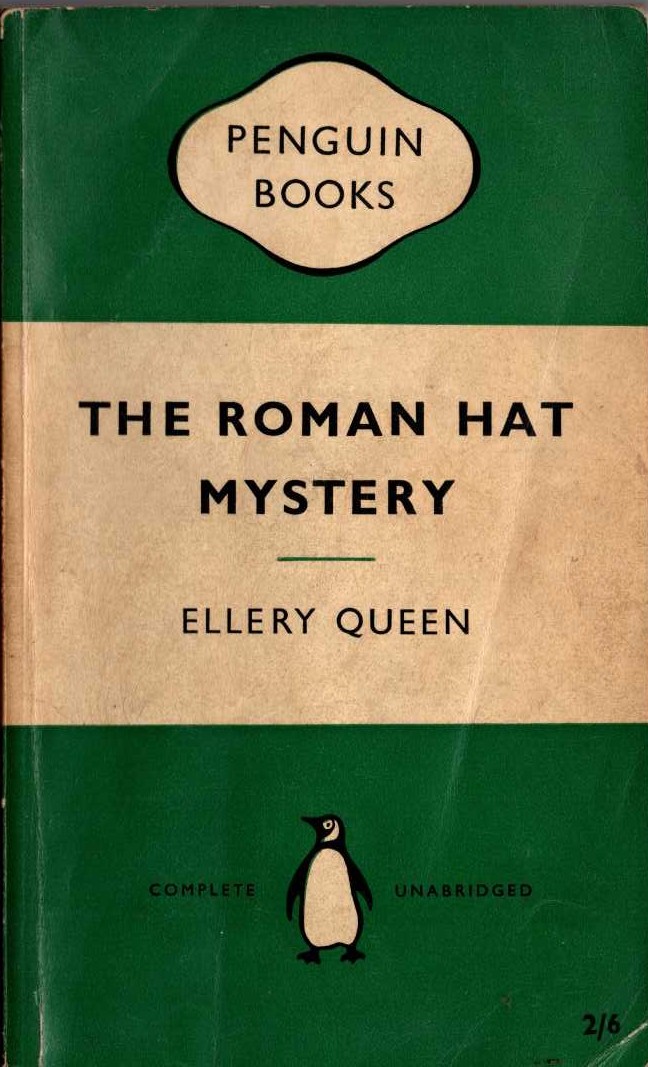 Ellery Queen  THE ROMAN HAT MYSTERY front book cover image