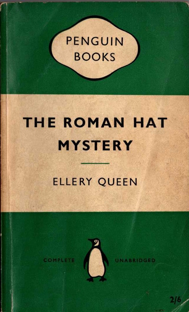 Ellery Queen  THE ROMAN HAT MYSTERY front book cover image