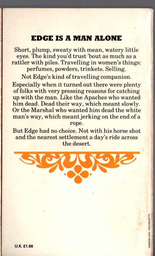 George G. Gilman  EDGE 38: MASSACRE MISSION magnified rear book cover image