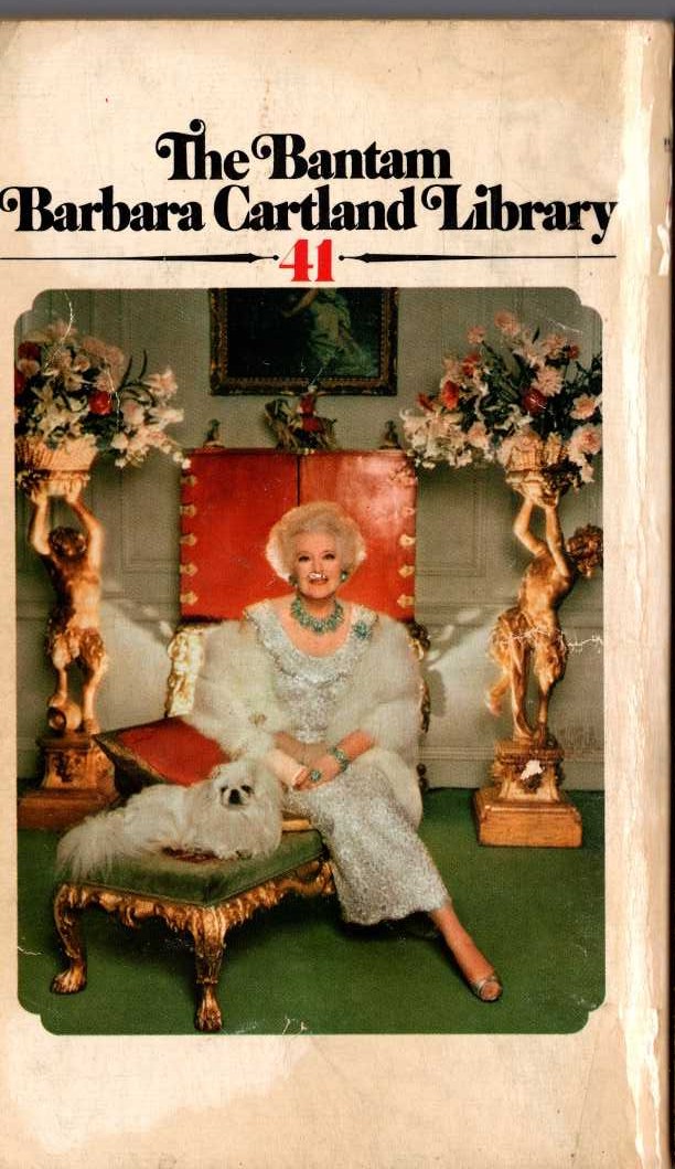 Barbara Cartland  PASSIONS IN THE SAND magnified rear book cover image