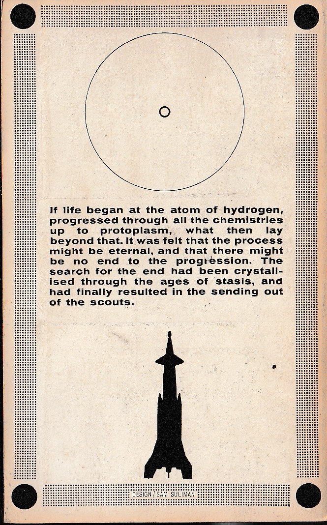 Richard Saxon  COSMIC CRUSADE magnified rear book cover image