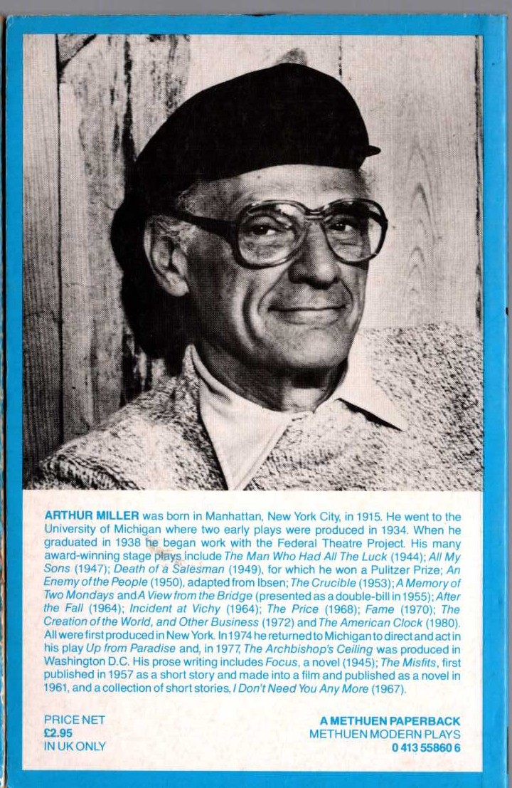 Arthur Miller  TWO-WAY MIRROR magnified rear book cover image
