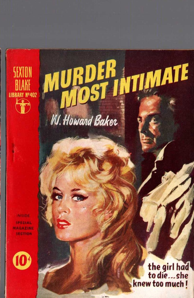 W.Howard Baker  MURDER MOST INTIMATE (Sexton Blake) front book cover image