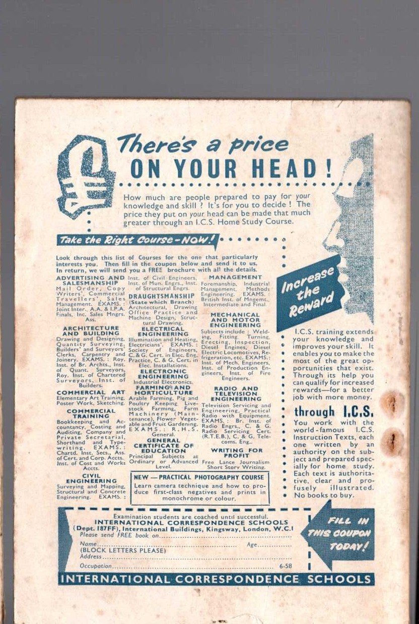 W.Howard Baker  CRIME IS MY BUSINESS (Sexton Blake) magnified rear book cover image