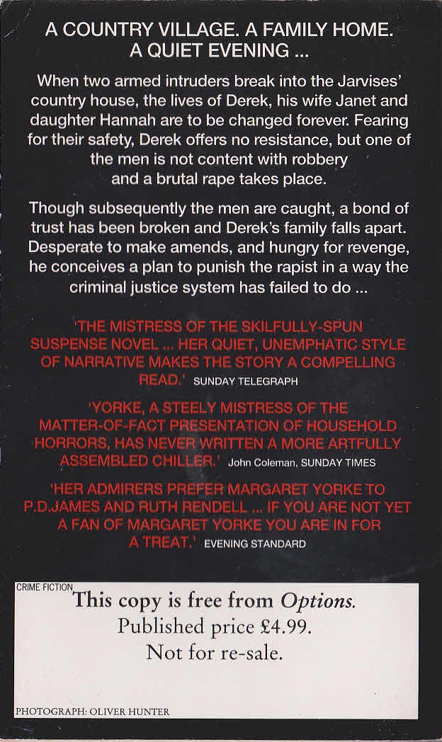 Margaret Yorke  ALMOST THE TRUTH magnified rear book cover image