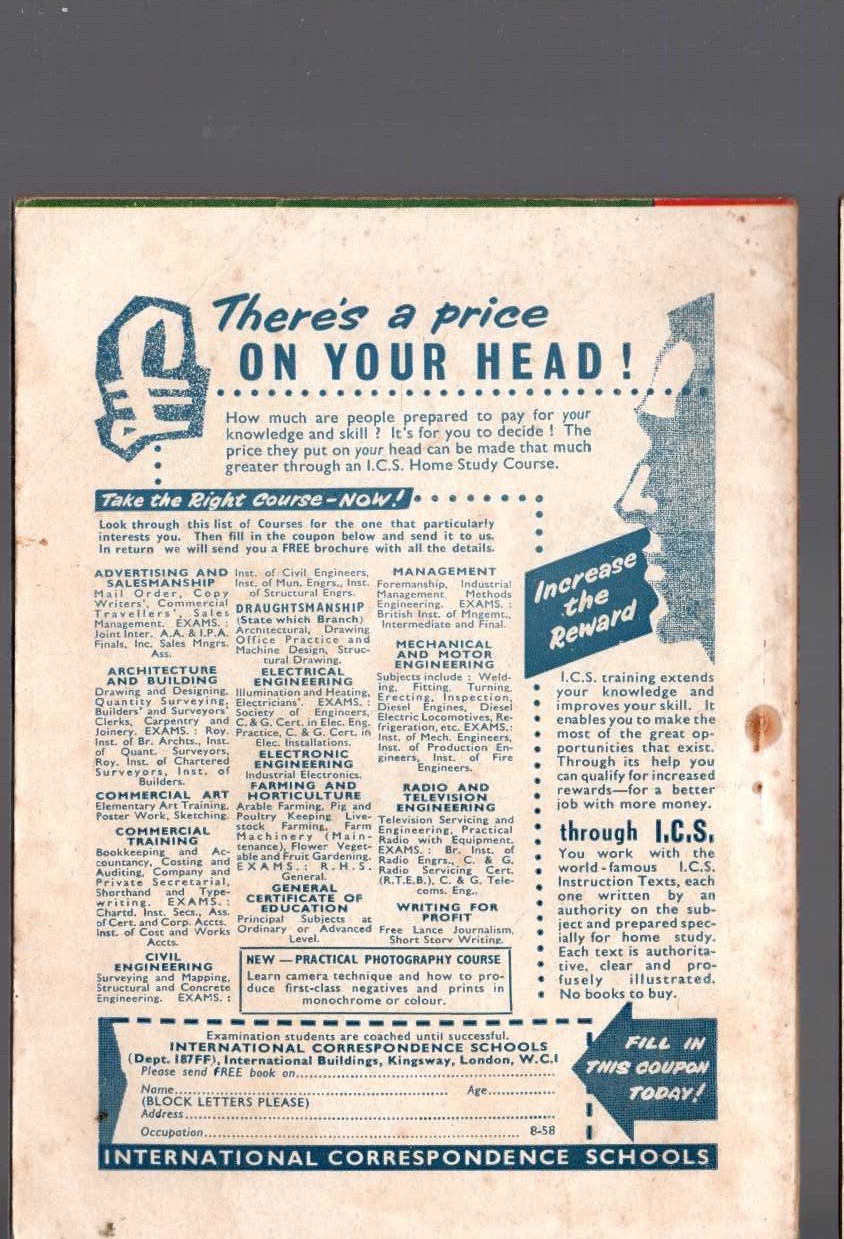 Jack Trevor Story  MURDER IN THE SUN (Sexton Blake) magnified rear book cover image