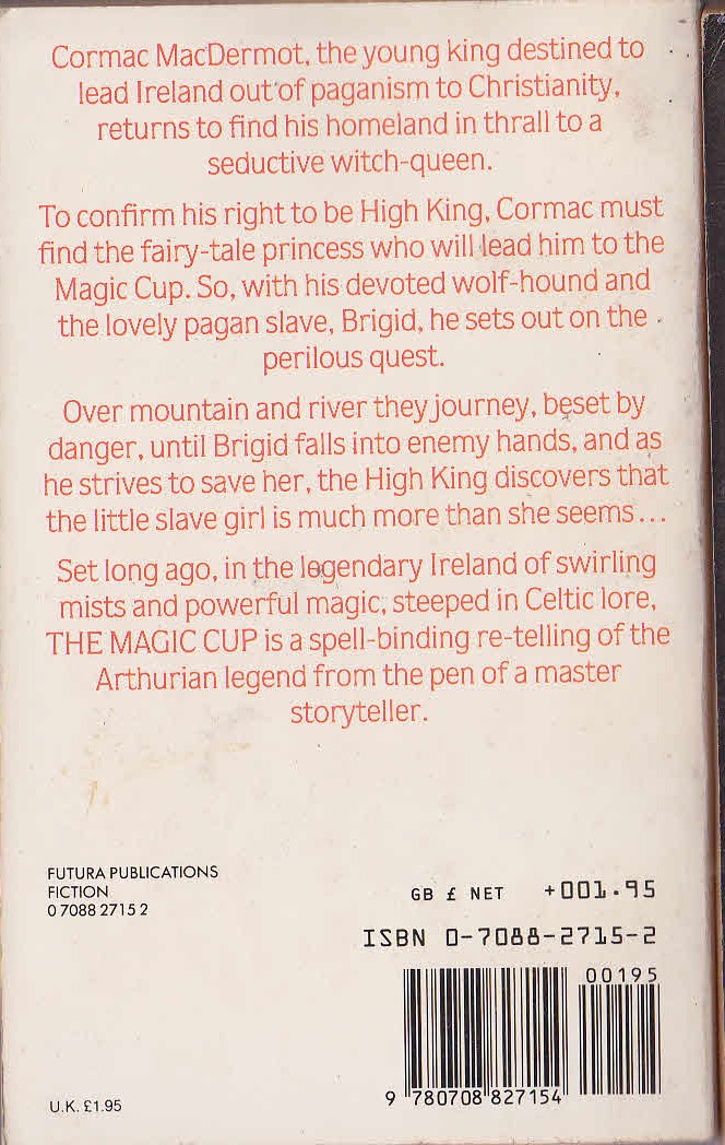 Andrew M. Greeley  THE MAGIC CUP magnified rear book cover image