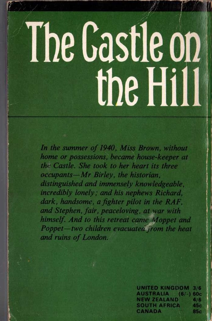 Elizabeth Goudge  THE CASTLE ON THE HILL magnified rear book cover image