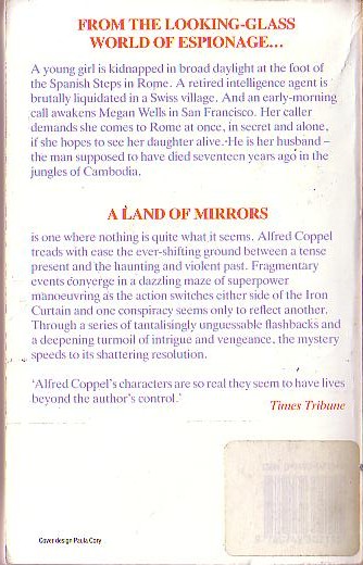 Alfred Coppel  A LAND OF MIRRORS magnified rear book cover image