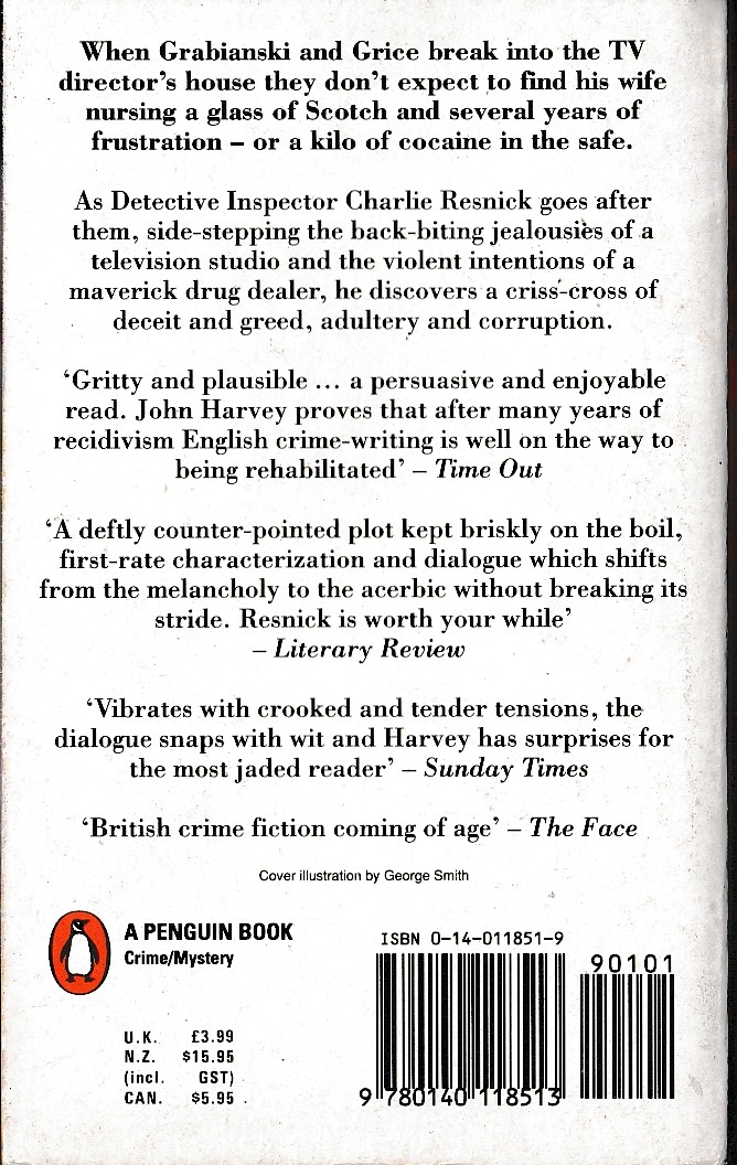 John Harvey  ROUGH TREATMENT magnified rear book cover image