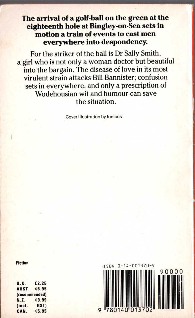 P.G. Wodehouse  DOCTOR SALLY magnified rear book cover image