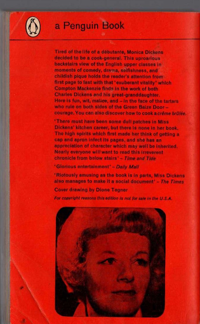 Monica Dickens  ONE PAIR OF HANDS magnified rear book cover image