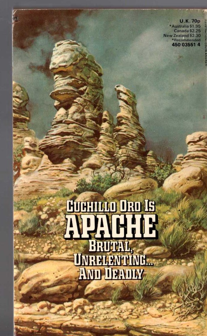 William M. James  APACHE 1: THE FIRST DEATH magnified rear book cover image