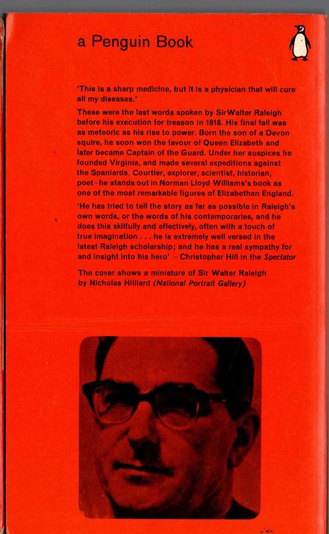 Norman Lloyd Williams  SIR WALTER RALEIGH magnified rear book cover image