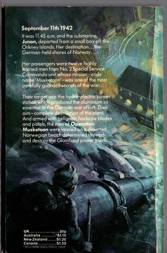 Stephen Schofield  OPERATION MUSKETOON magnified rear book cover image
