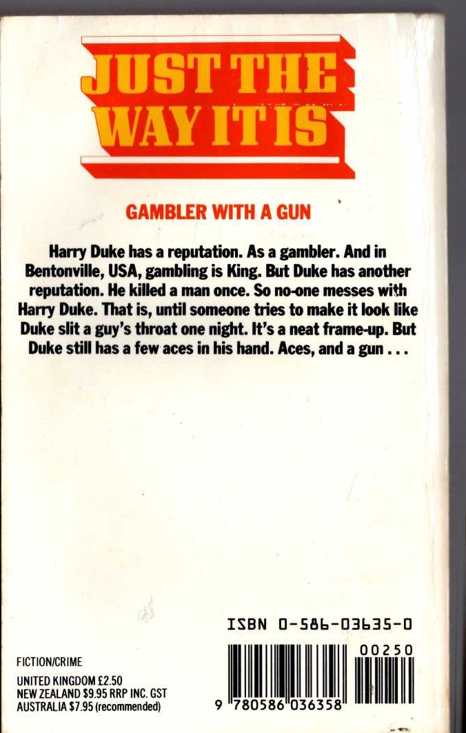 James Hadley Chase  JUST THE WAY IT IS magnified rear book cover image