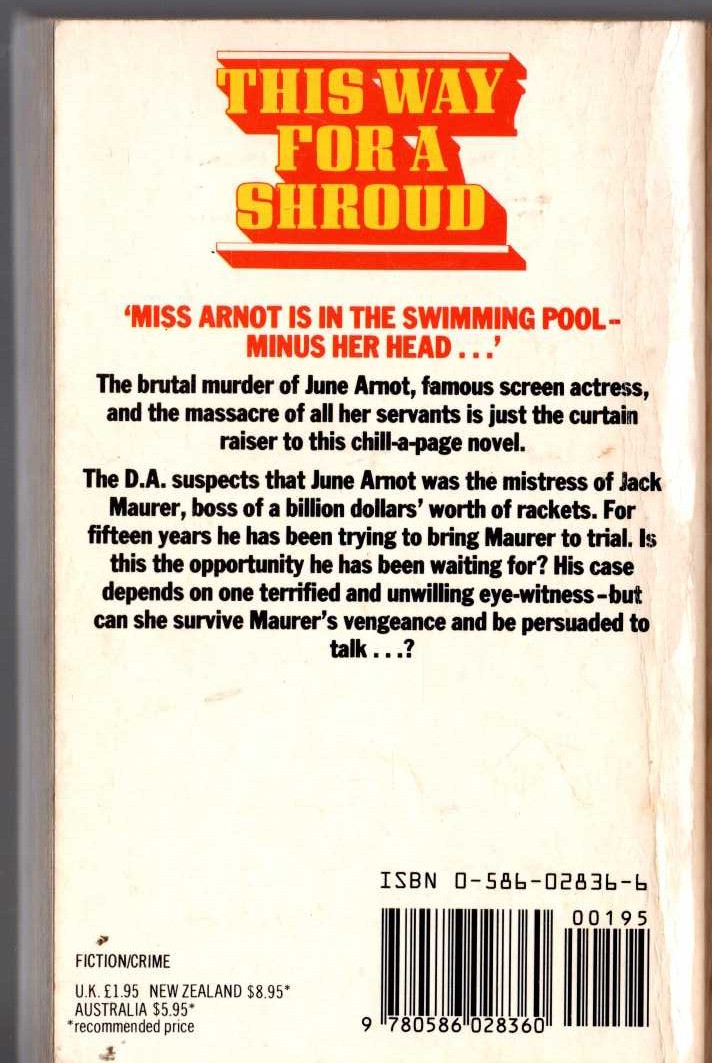 James Hadley Chase  THIS WAY FOR A SHROUD magnified rear book cover image