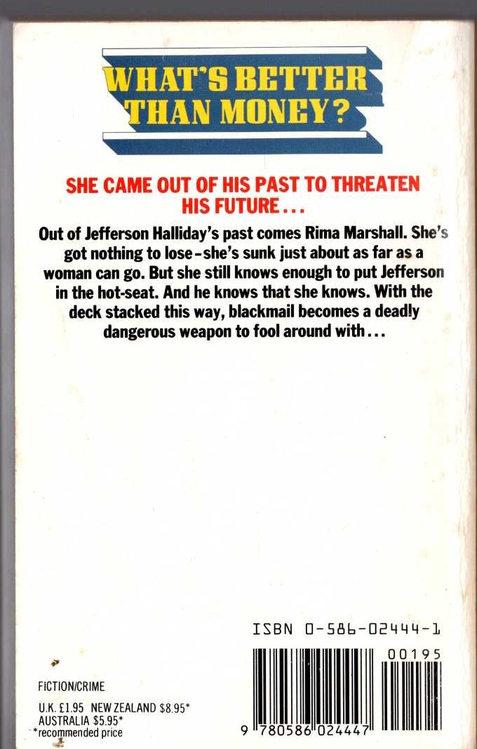 James Hadley Chase  WHAT'S BETTER THAN MONEY? magnified rear book cover image