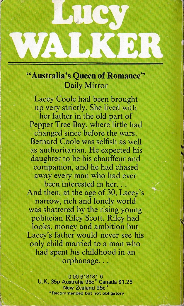 Lucy Walker  PEPPER TREE BAY magnified rear book cover image