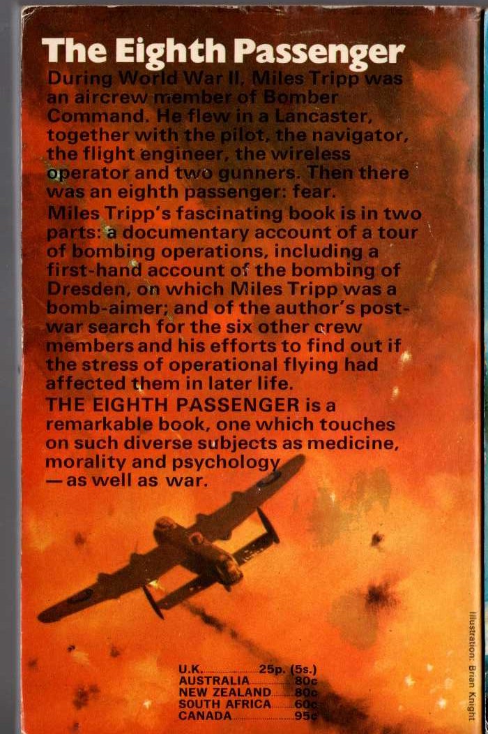 Miles Tripp  THE EIGHTH PASSENGER magnified rear book cover image
