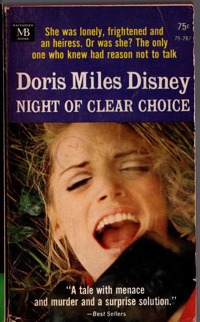 Doris Miles Disney  NIGHT OF CLEAR CHOICE front book cover image