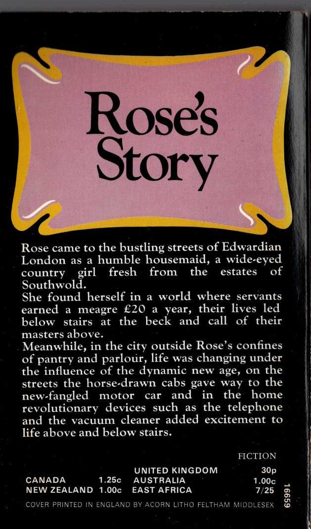 UPSTAIRS, DOWNSTAIRS: ROSE'S STORY magnified rear book cover image