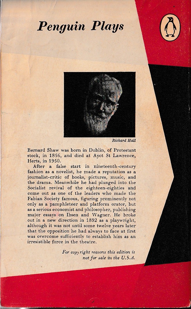 Bernard Shaw  ANDROCLES AND THE LION magnified rear book cover image