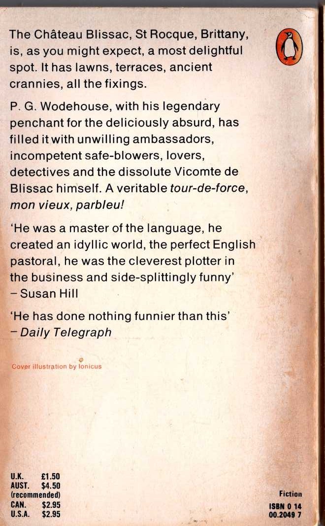 P.G. Wodehouse  HOT WATER magnified rear book cover image