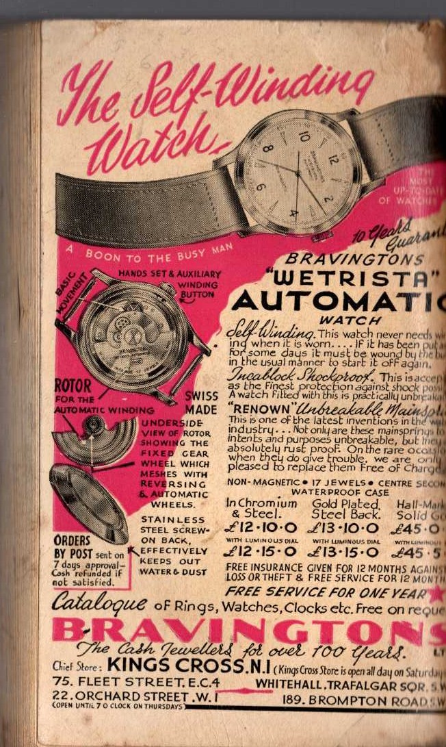 Victor Gunn  DEATH COMES LAUGHING magnified rear book cover image