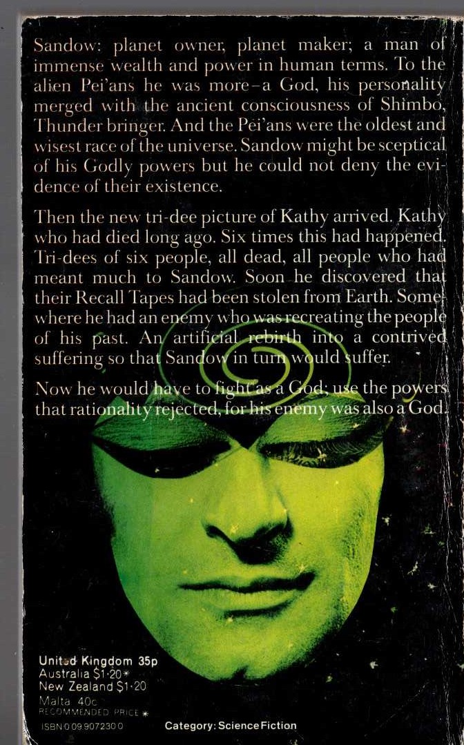 Roger Zelazny  ISLE OF THE DEAD magnified rear book cover image