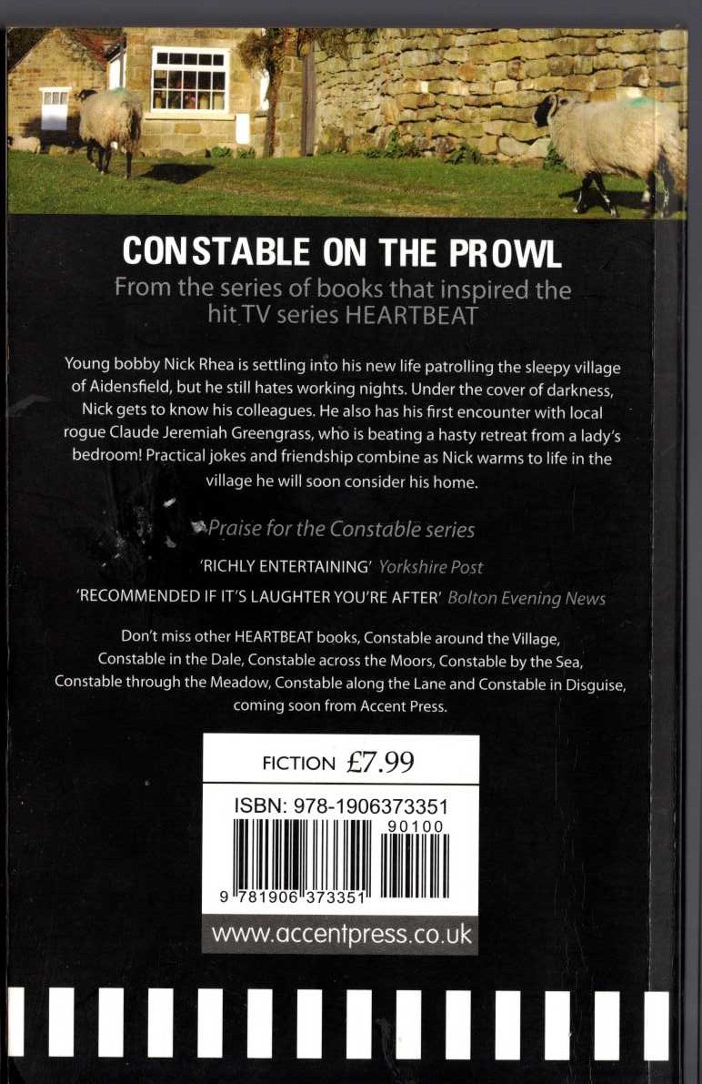 Nicholas Rhea  CONSTABLE ON THE PROWL magnified rear book cover image