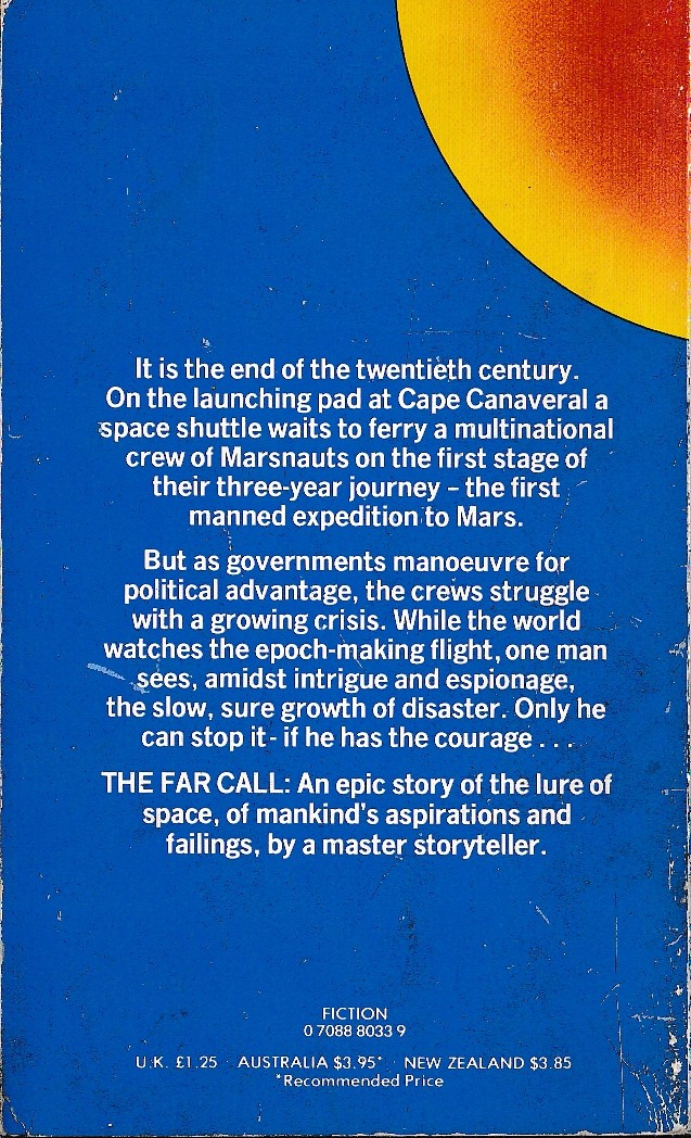 Gordon R. Dickson  THE FAR CALL magnified rear book cover image