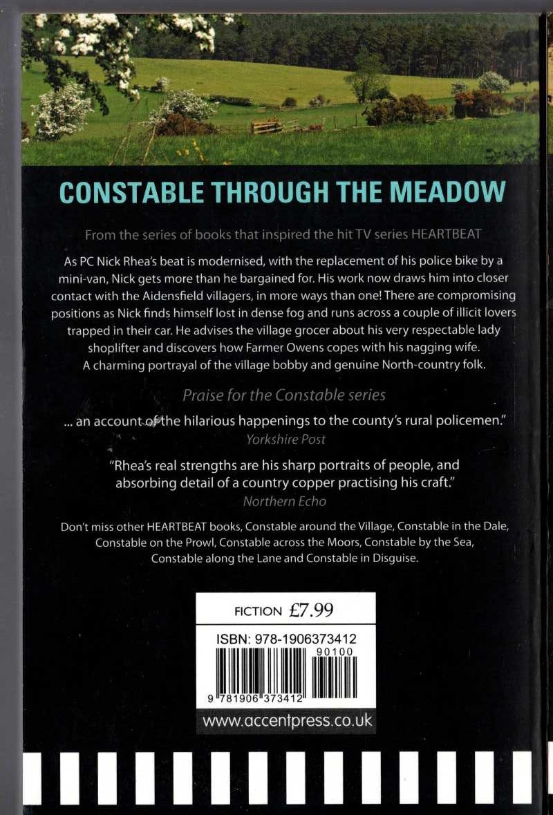 Nicholas Rhea  CONSTABLE THROUGH THE MEADOW magnified rear book cover image