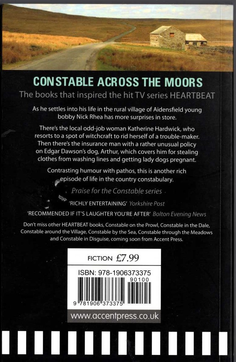 Nicholas Rhea  CONSTABLE ACROSS THE MOORS magnified rear book cover image