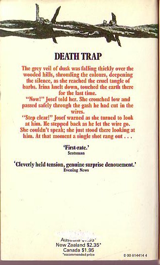 Helen MacInnes  THE SNARE OF THE HUNTER magnified rear book cover image