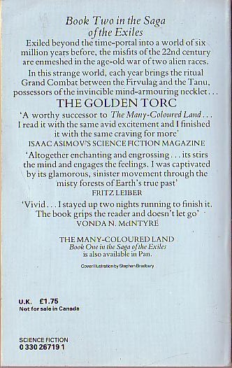 Julian May  THE GOLDEN TORC magnified rear book cover image