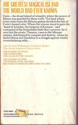Jack Williamson  THE REIGN OF WIZARDRY magnified rear book cover image