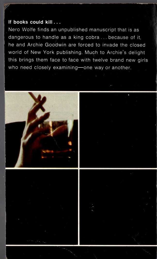 Rex Stout  MURDER BY THE BOOK magnified rear book cover image