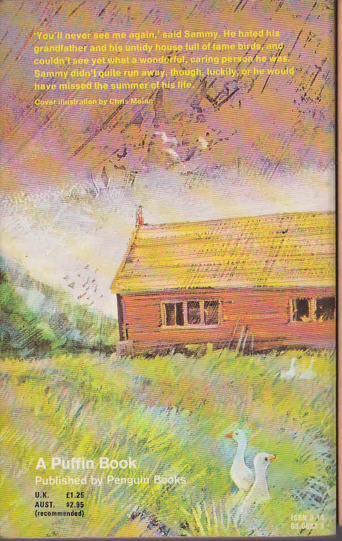 Betsy Byars  THE HOUSE OF WINGS magnified rear book cover image