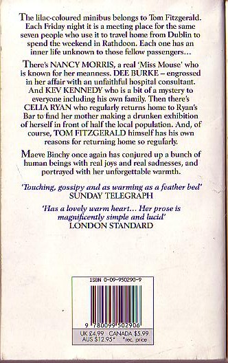 Maeve Binchy  THE LILAC BUS magnified rear book cover image