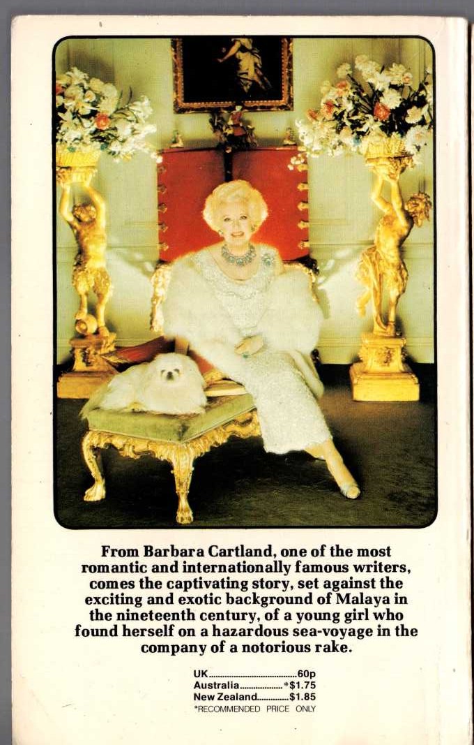 Barbara Cartland  THE LOVE PIRATE magnified rear book cover image