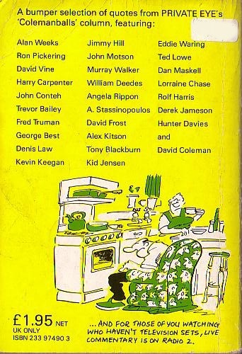 Private Eye   PRIVATE EYE'S COLEMANBALLS 1 magnified rear book cover image